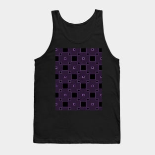 Big and small squares on purple Tank Top